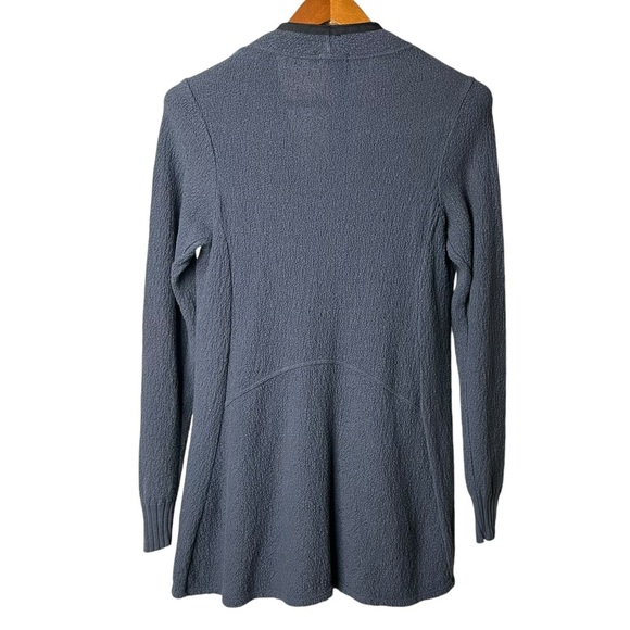 Textures Size 0 Full Zip Longline Cardigan Cotton Jacket Made in USA Blue Gray - Picture 3 of 9